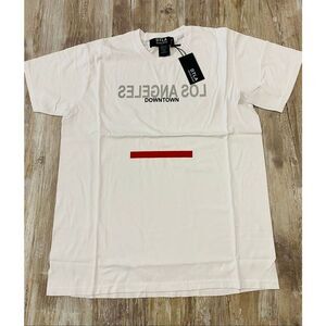 DTLA Brand Jeans Mens White T-shirt Sz Large